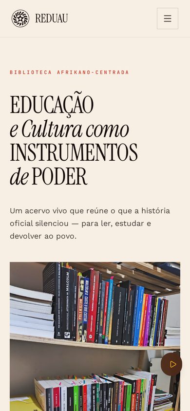 Mesma página da Biblioteca REDUAU vista no celular